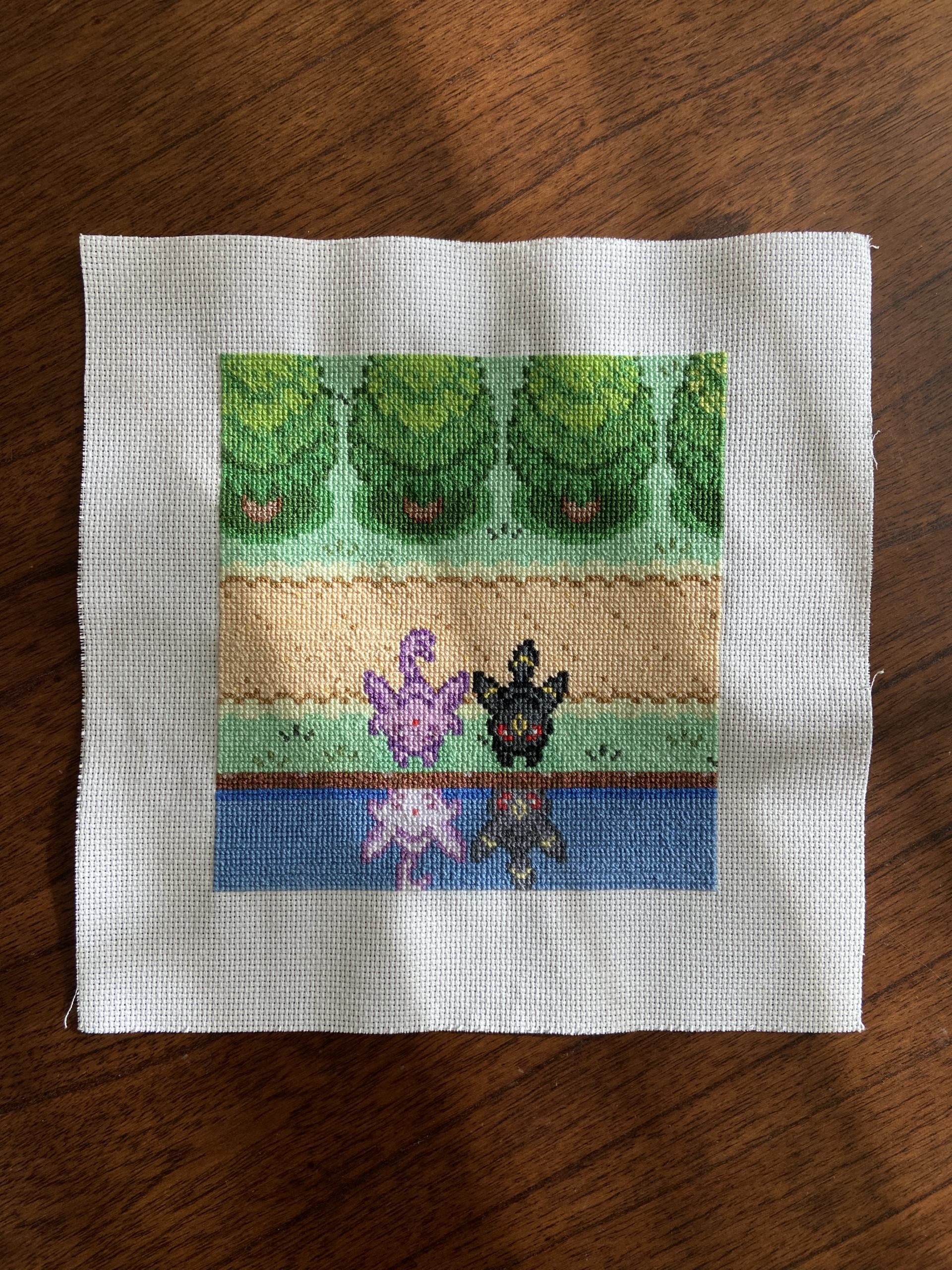 espeon & umbreon cross stitch